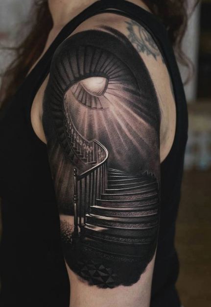 Escaleras Diseños De Tatuajes De Media Manga