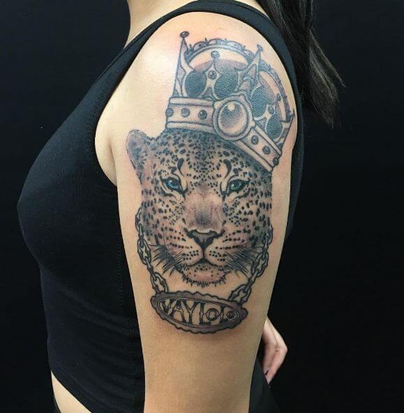 Tatuajes De Leopardo Para Niñas En El Hombro