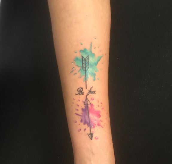 Tatuajes De Flechas De Color De Agua