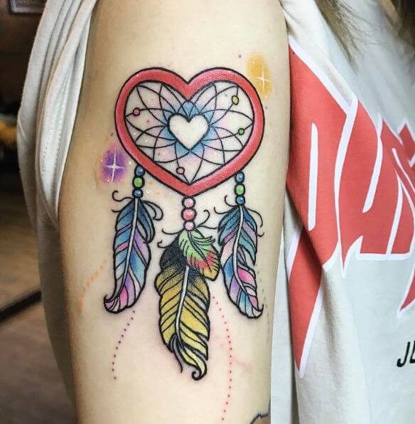 Tatuajes De Atrapasueños De Corazón