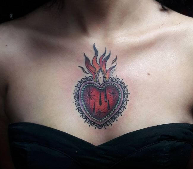 Tatuajes De Corazón En El Fuego