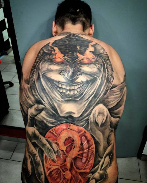 Diseños e ideas de tatuajes en la espalda completa del diablo para hombres