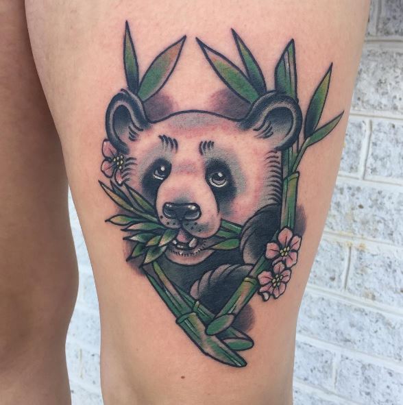 Diseños e ideas de tatuajes de panda de colores