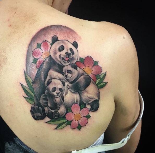 Diseño e ideas de tatuajes familiares de panda