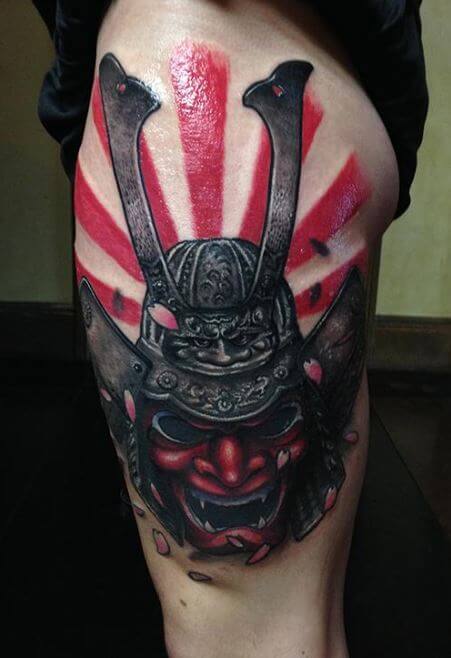 Tatuaje Samurai Oni Mask