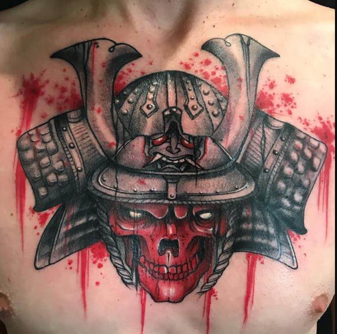 Tatuaje De Casco Samurai