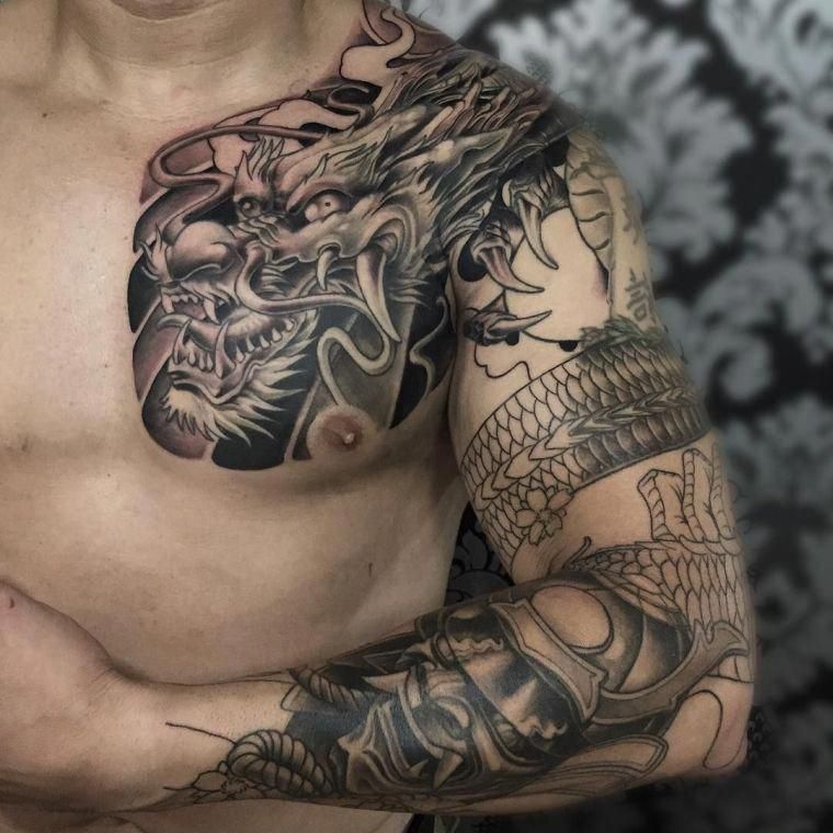 Tatuajes de dragones para hombres en el hombro (1)