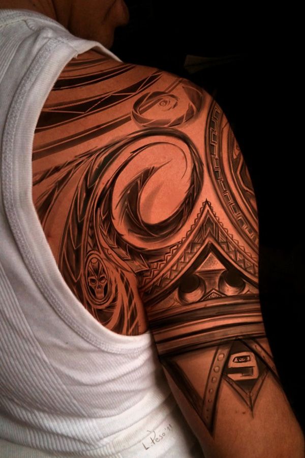 Tatuajes tribales para hombres en el hombro y el brazo (9)