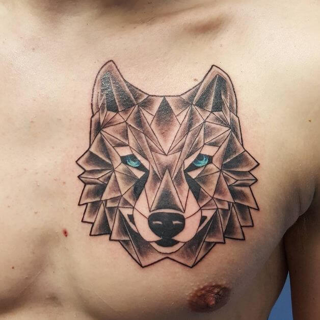 Tatuaje Geométrico De Lobo