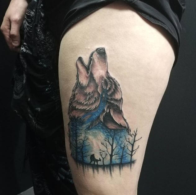 Tatuaje De Lobo Aullador