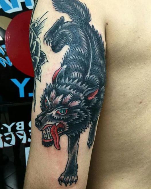 Tatuaje De Lobo Sangriento
