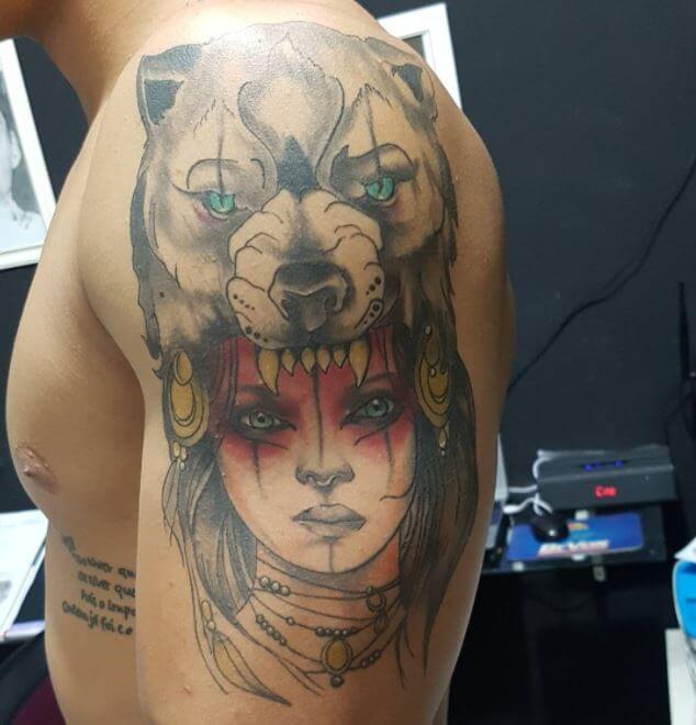 Tatuaje De Lobo Indio