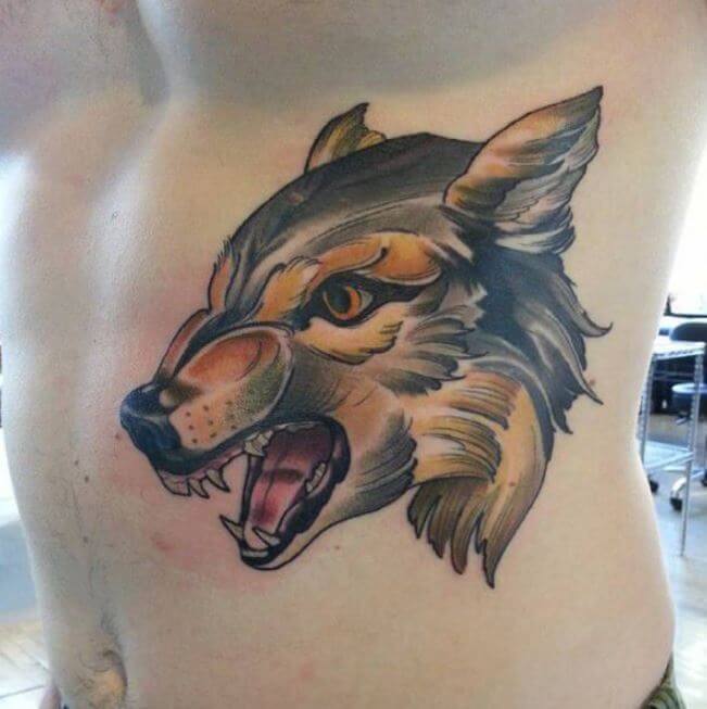Tatuaje De Lobo Nórdico
