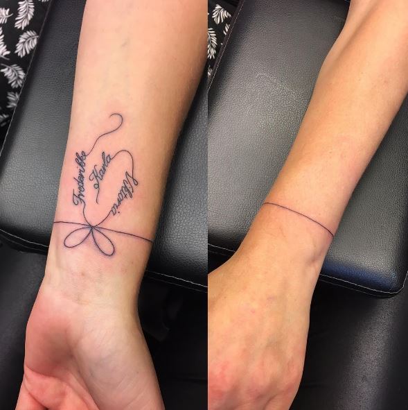 Diseño de tatuajes de pulsera de línea fina