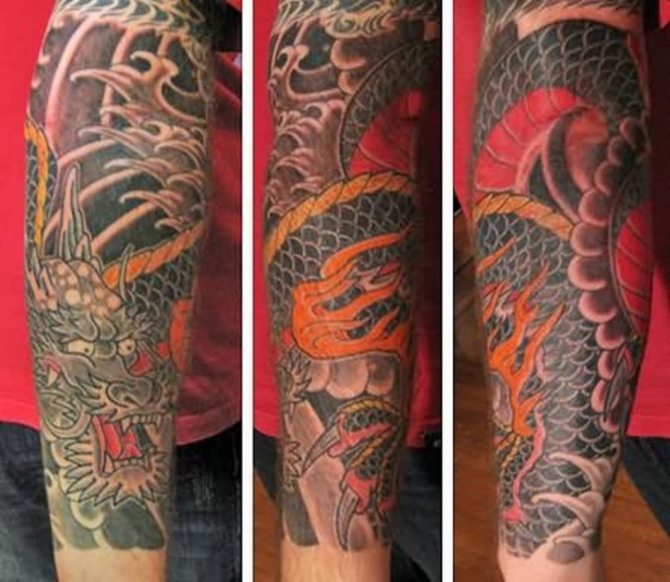 10 diseños de media manga de tatuaje de dragón japonés