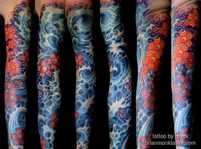 48 tatuajes japoneses de manga de agua