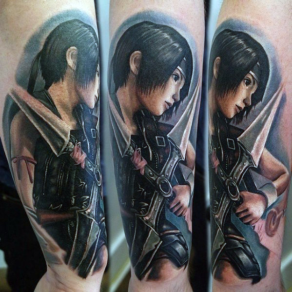 Yuffie Kisaragi Final Fantasy Vii tatuaje exterior del antebrazo para hombre