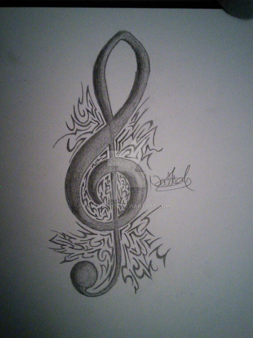 Tatuajes de notas musicales detrás del significado de la oreja (2)