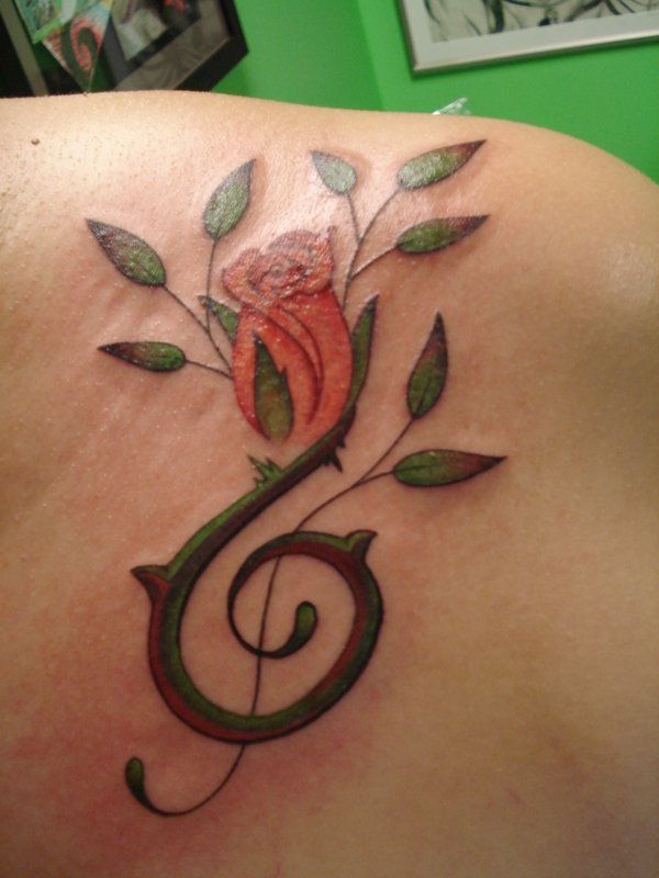 Tatuajes de notas musicales detrás del significado de la oreja (1)