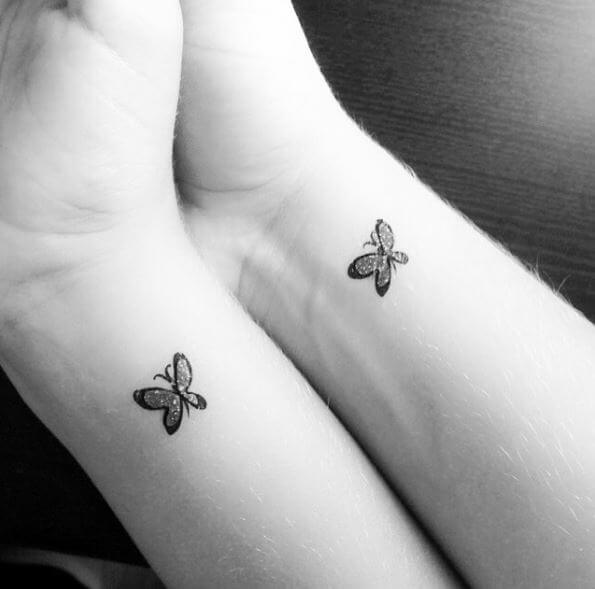 Diseño e ideas de tatuajes de mariposas para hermanos