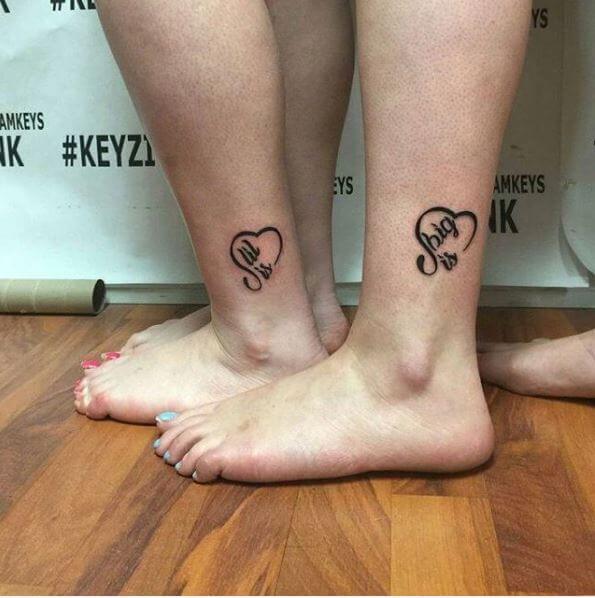 Diseño de tatuajes de hermanos de corazón