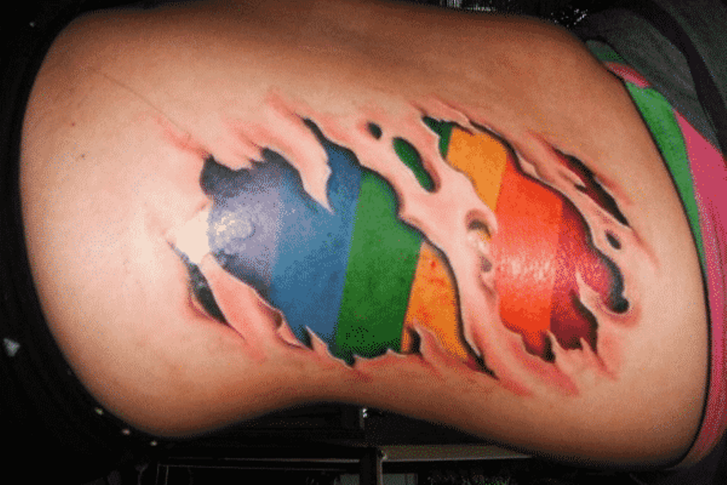 15 tatuaje de la bandera del arco iris