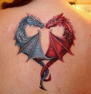 tatuajes del corazón del dragón