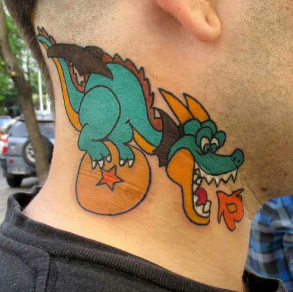 Tatuajes De Dragón De Anime En El Cuello