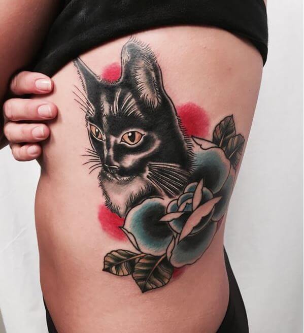 Diseño De Tatuaje De Gato
