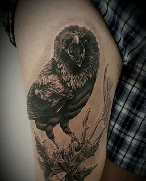 Diseño de tatuajes de cuervo negro de Game Of Thrones
