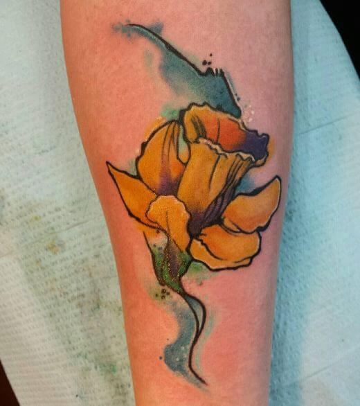 Tatuajes De Lirio De Acuarela De Flores Abstractas