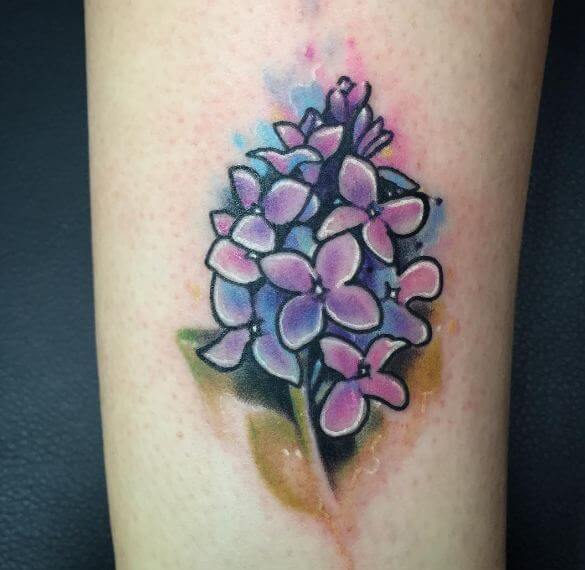 Tatuajes De Flores De Acuarela Lila