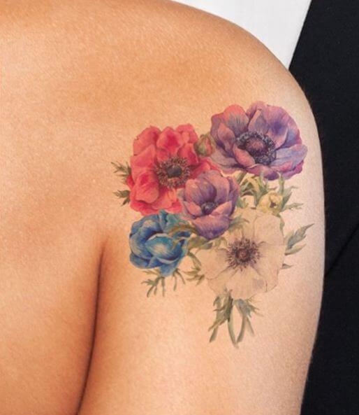 Hermosos Tatuajes De Flores De Acuarela