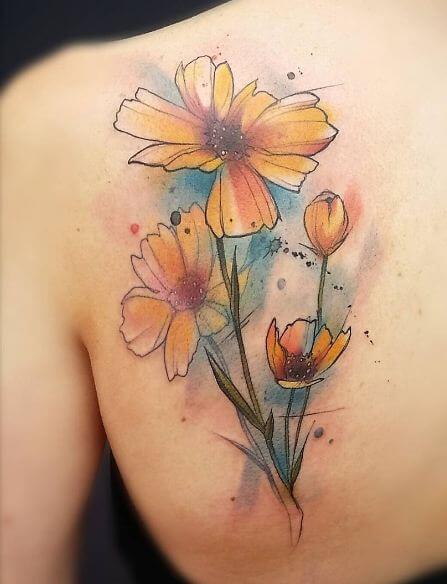 Tatuajes De Flores De Acuarela Perfecta