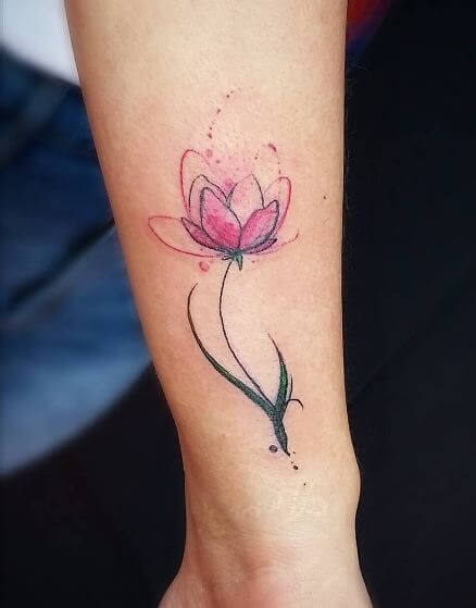 Pequeños Tatuajes De Flores De Acuarela