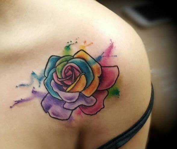 Pequeños Tatuajes De Rosas De Acuarela