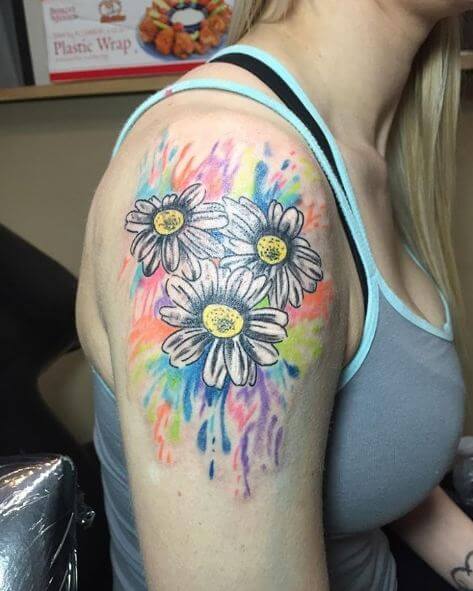 Tatuajes De Flores De Acuarela Para Mujer