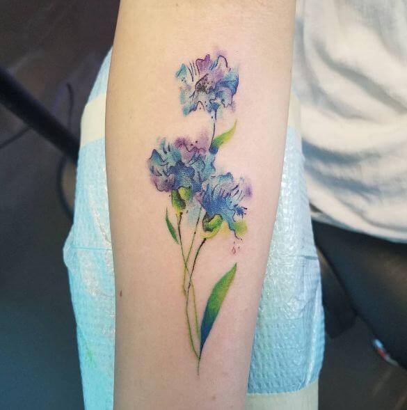 Tatuajes De Flores De Acuarela En La Manga