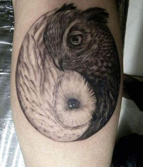 Búho Con Tatuajes Yin Yang