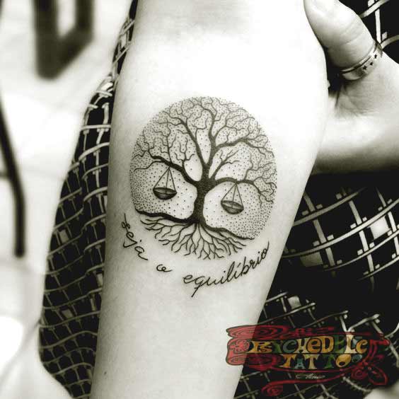 Tatuaje de flor de Libra (3)