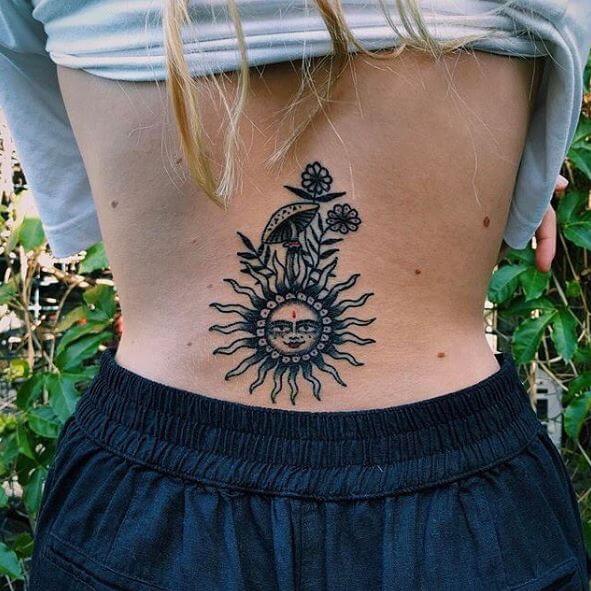 Diseños e ideas de tatuajes de sol glamorosos