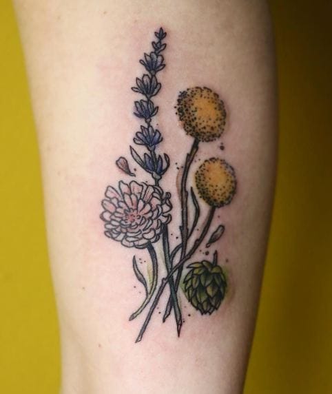 Tatuajes De Flores Secas De Lavanda