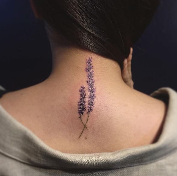 Tatuajes De Lavanda En La Espalda