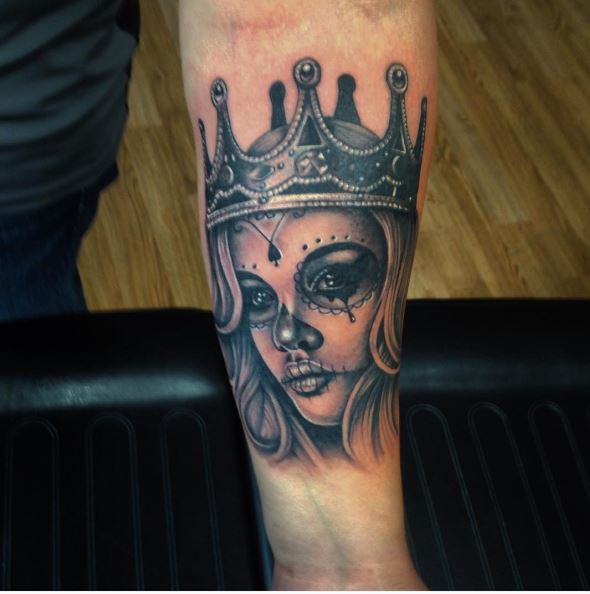 Diseño de tatuajes de reina del día de los muertos
