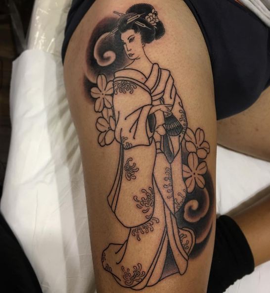 Tatuajes De Geishas En El Muslo