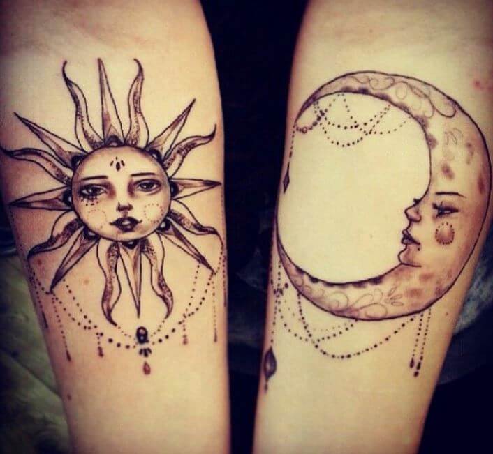 Tatuajes De Sol Y Media Luna