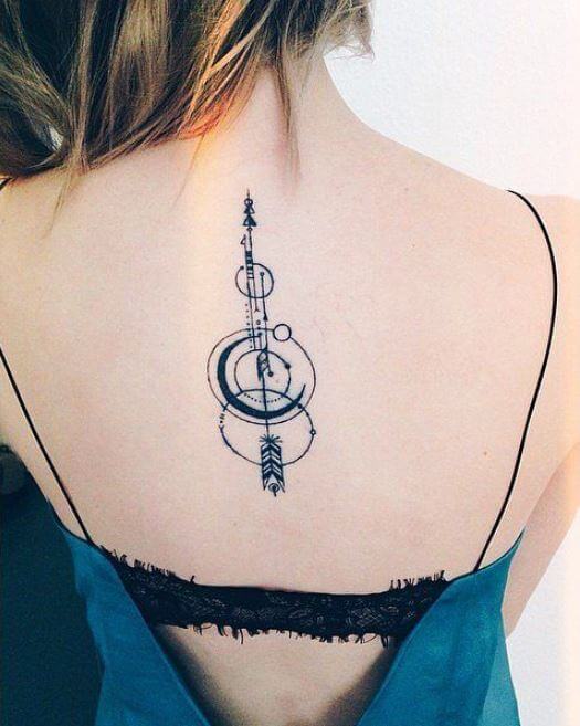 Tatuaje De Flecha De Sol Y Luna