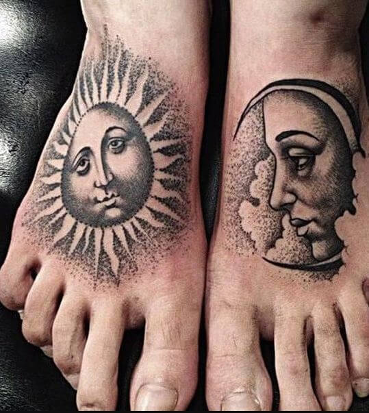 Tatuaje Sol Y Luna Dotwork