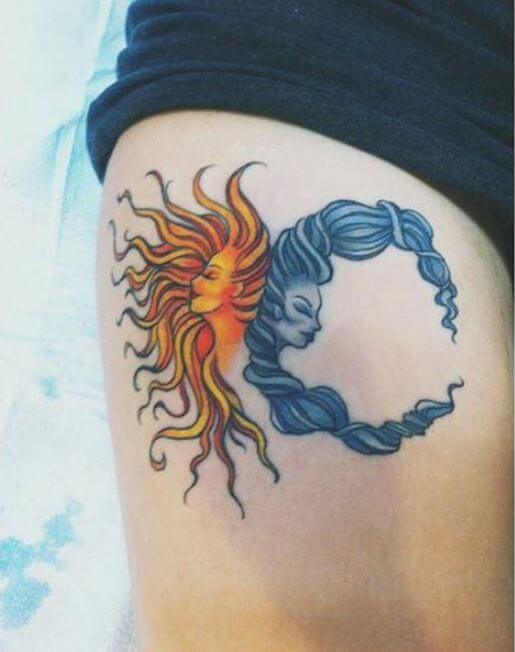 Tatuaje Sol Y Luna Géminis