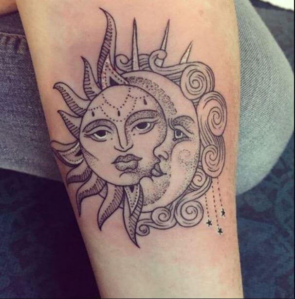 Significado de los tatuajes de sol y luna